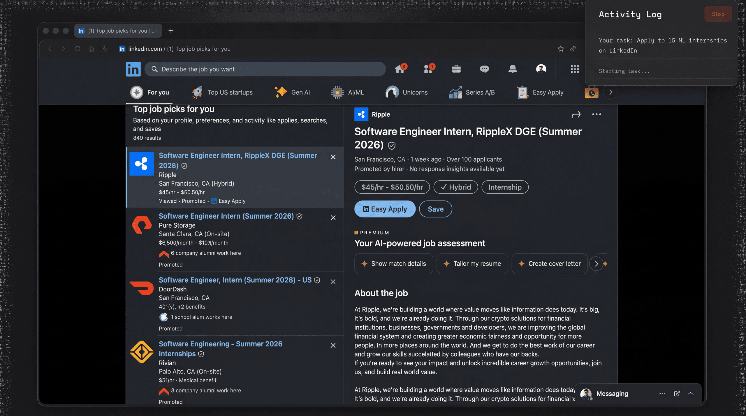 null0 AI command center interface showing desktop automation workflow 3