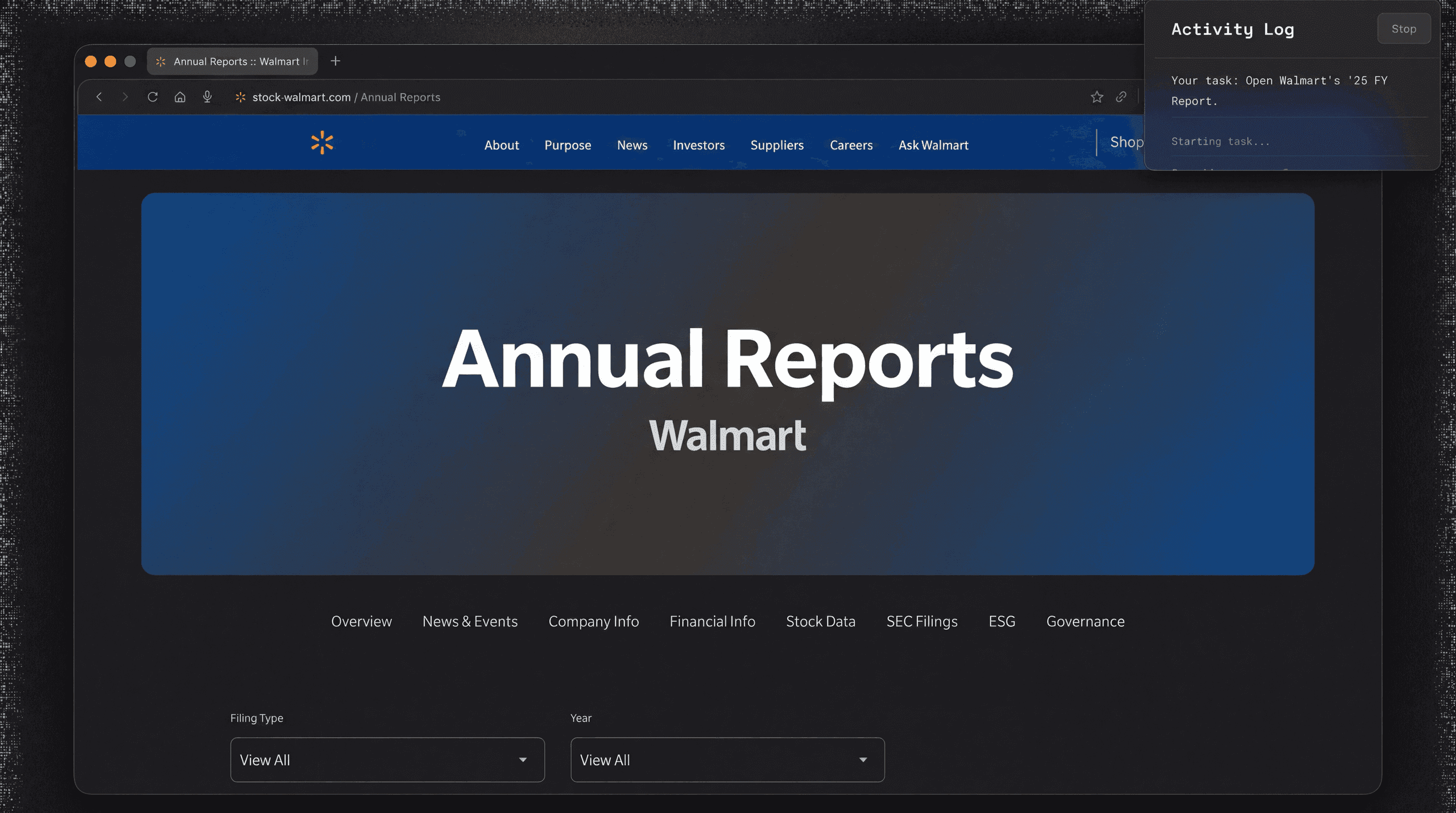 null0 AI command center interface showing desktop automation workflow 5